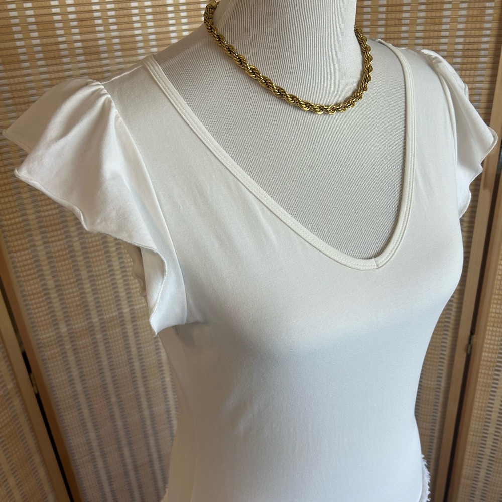 Sundance Boho Linen Tiered Maxi Flutter Sleeve Dr… - image 3